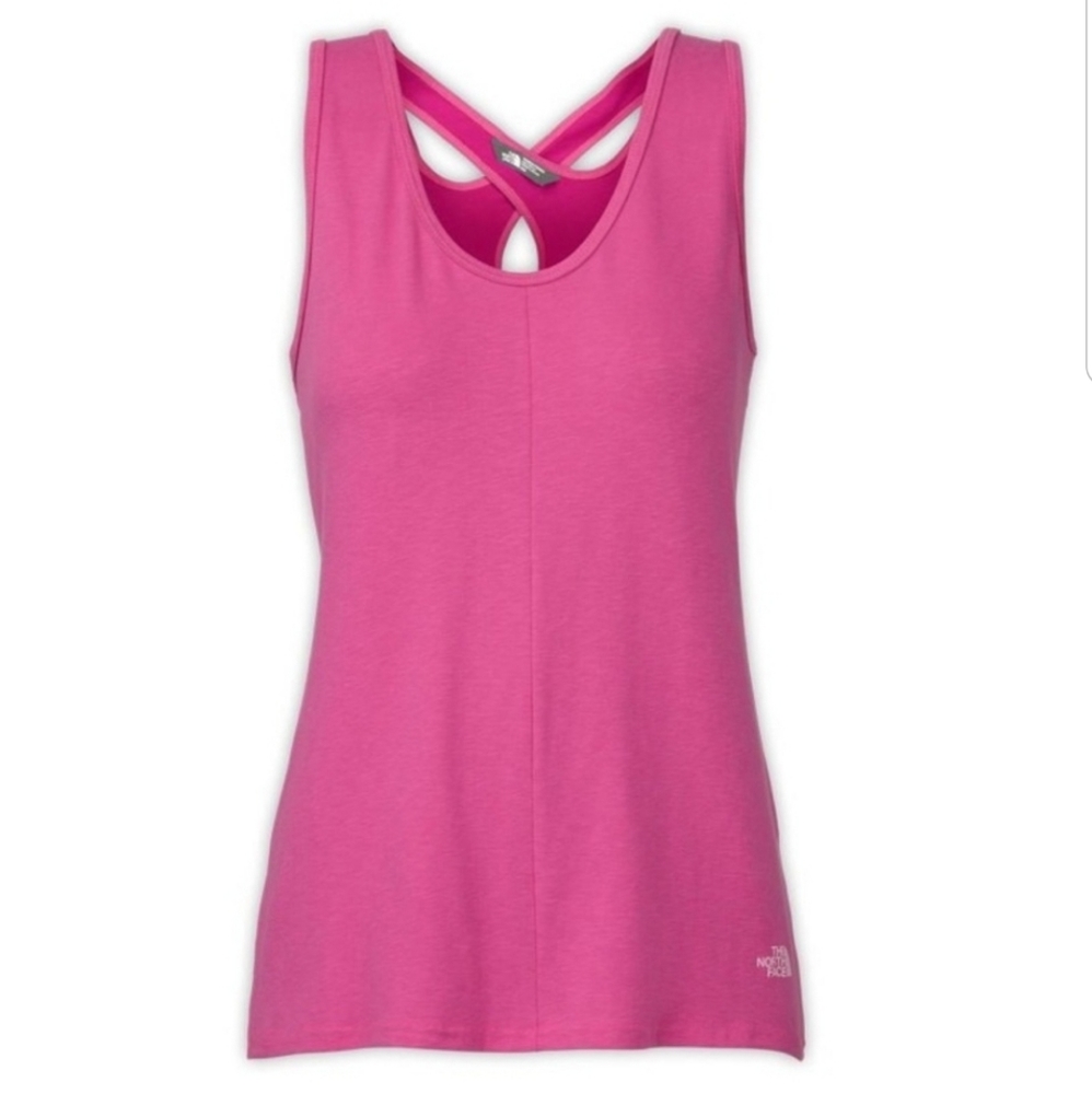 The North Face Pink Cross Back Workout Knit Tank - XL